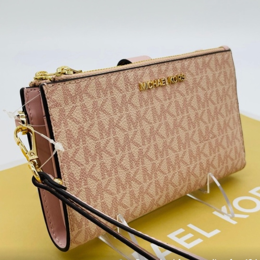Michael Kors Large Double Zip Wallet Wristlet Ballet